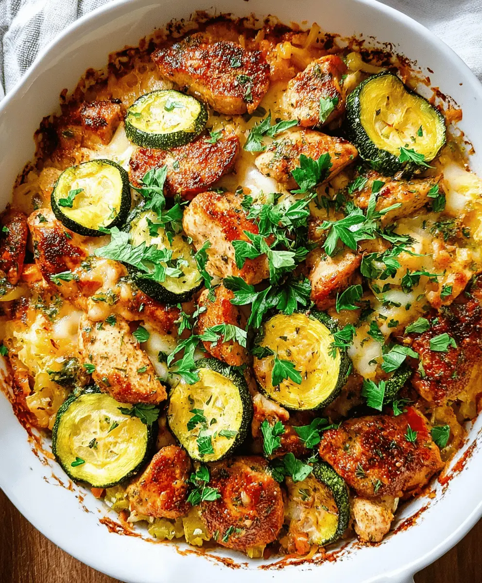 Easy Chicken Zucchini Bake with Cheese