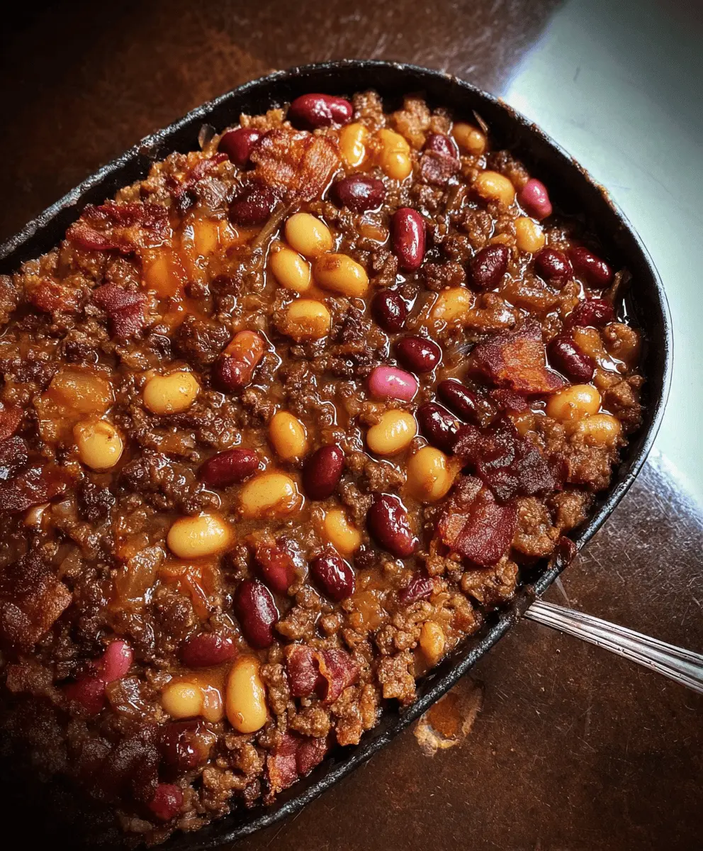Easy Vintage Calico Beans with Beef and Bacon