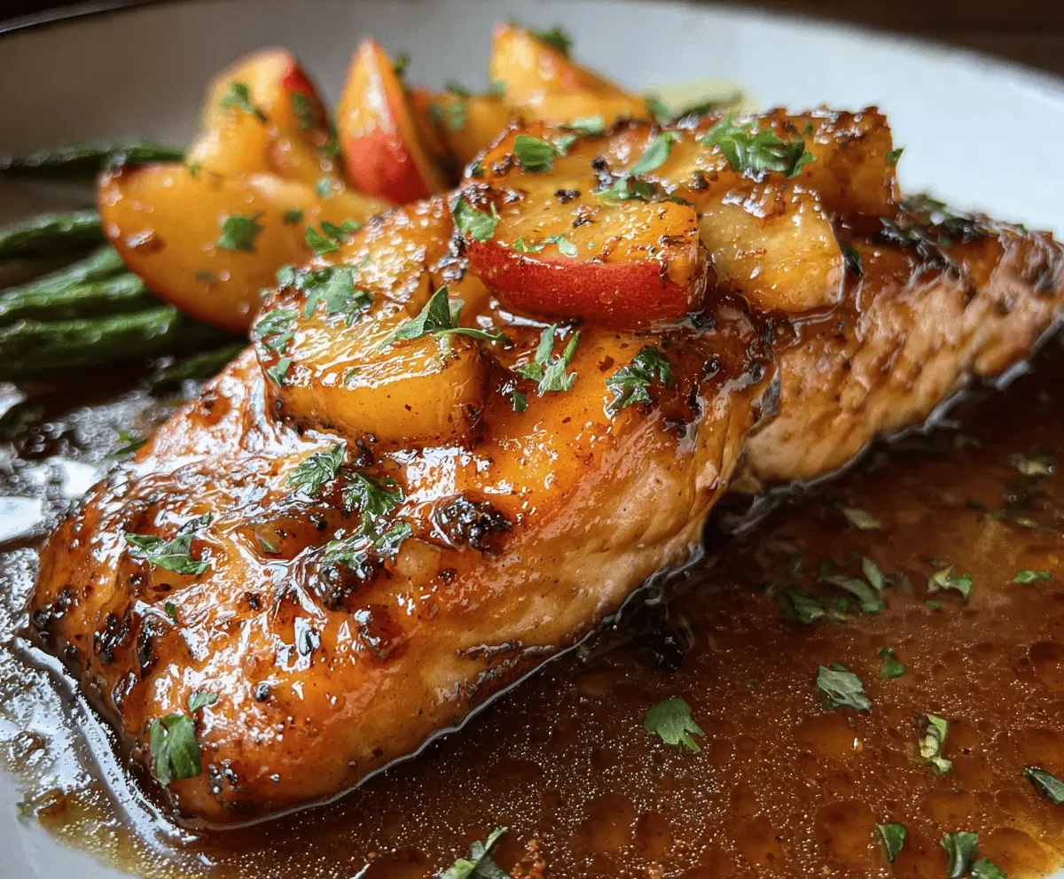 Easy Bourbon Peach Glazed Salmon Recipe