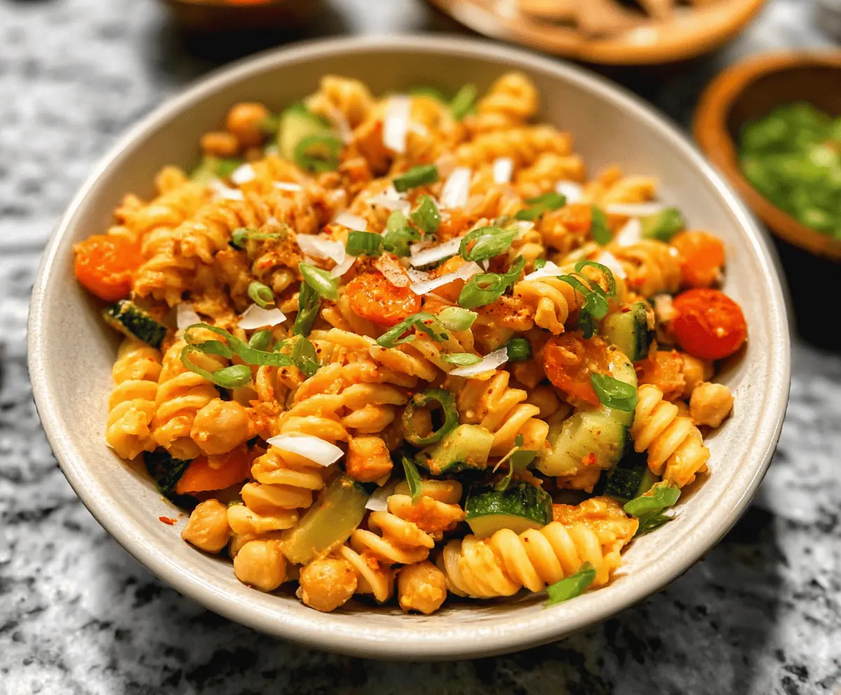 Easy Buffalo Chickpea Pasta Salad Recipe