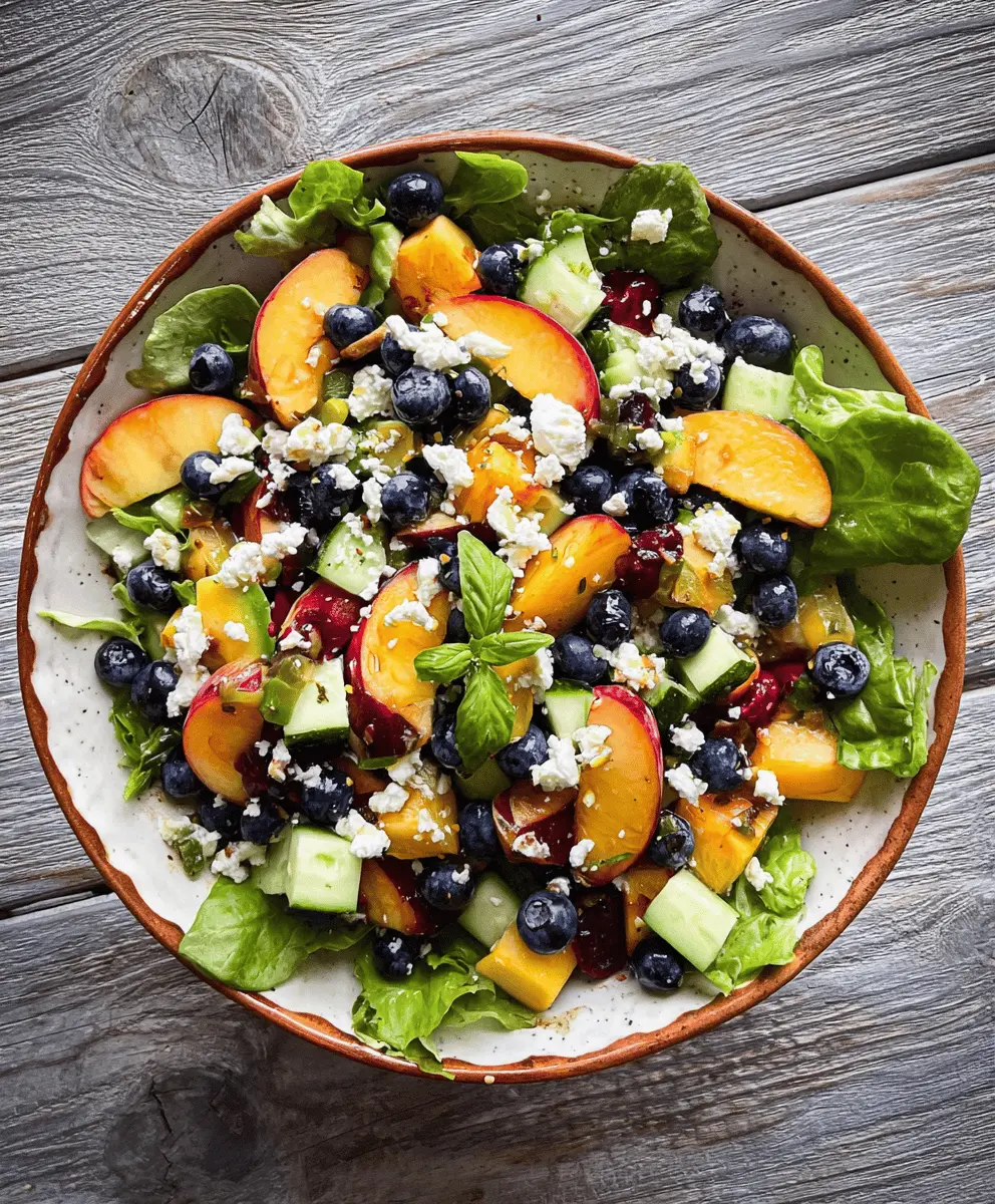 Easy Blueberry Peach Feta Salad Recipe