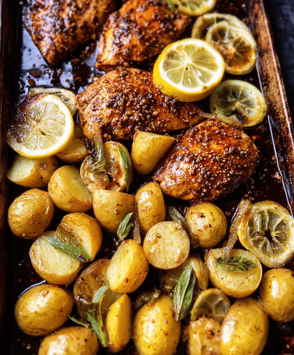 Easy Sheet Pan Lemon Balsamic Chicken and Potatoes