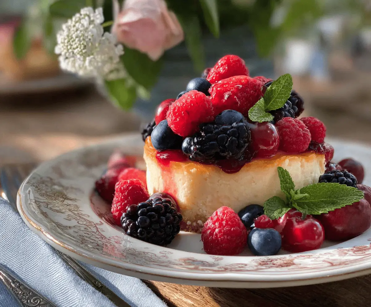Easy Summer Berry and Peach Cheesecake Recipe