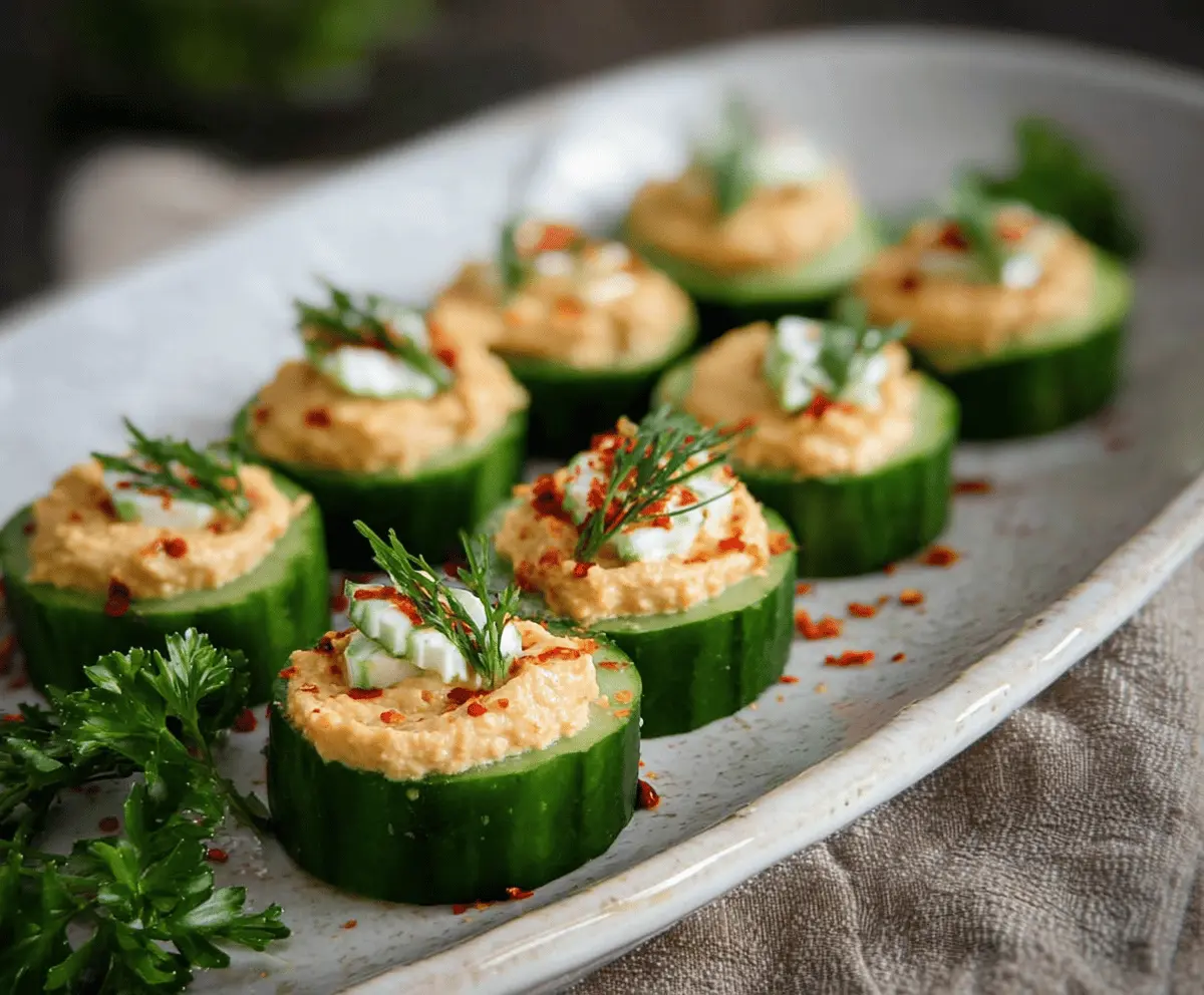 Easy Cucumber Hummus Bites Snack Recipe