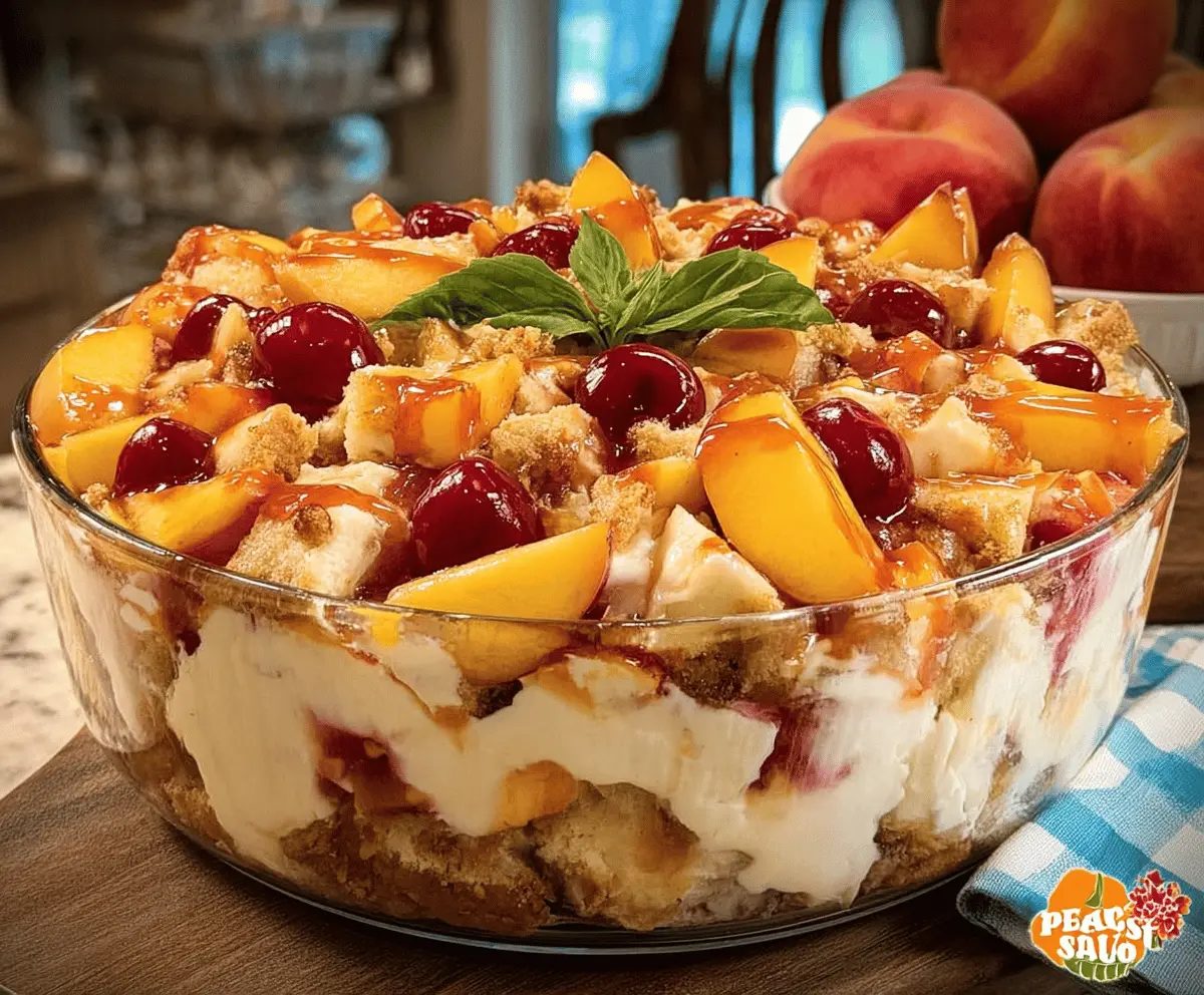Easy Peach Cobbler Cheesecake Fruit Salad Recipe