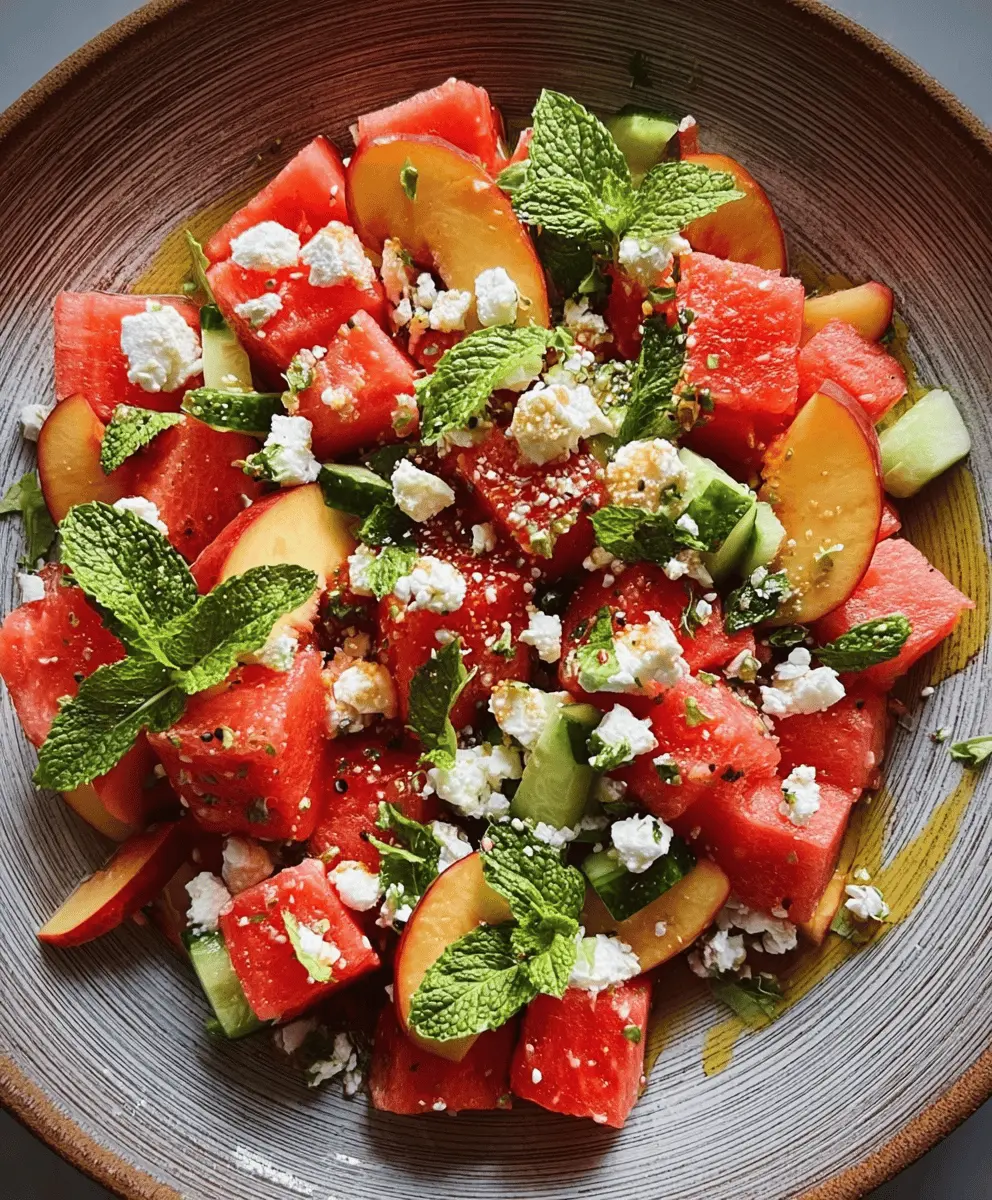 Easy Peach Watermelon Salad Recipe for Summer