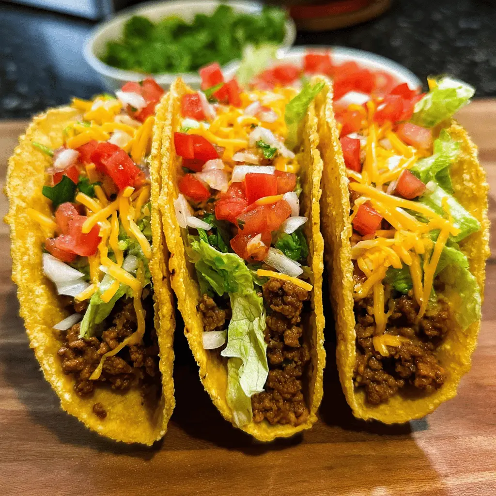 Crispy Cheesy Ground Beef Tacos Recipe