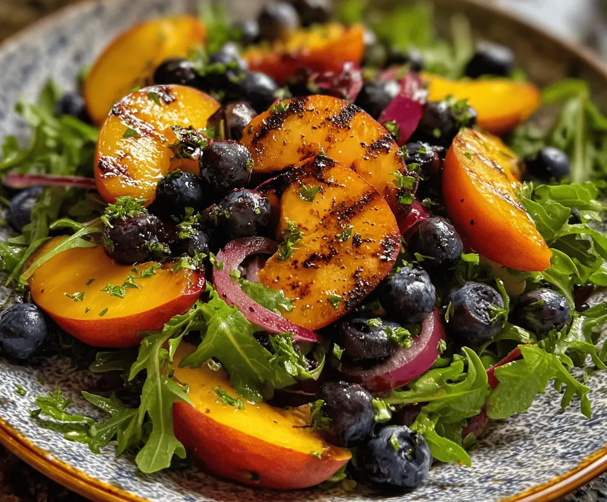 Easy Grilled Peach and Blueberry Salad Recipe