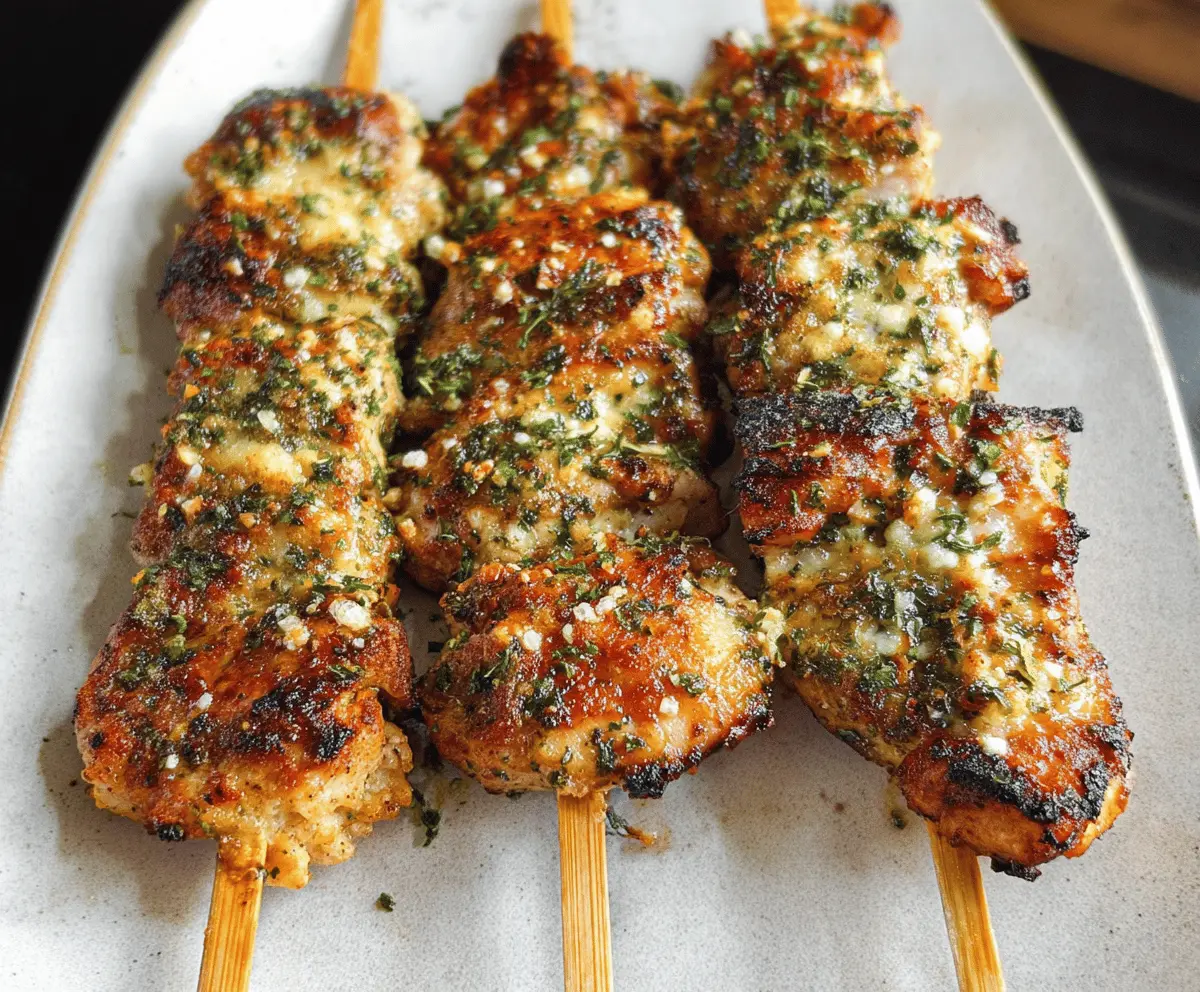 Easy Ranch Garlic Parmesan Chicken Skewers