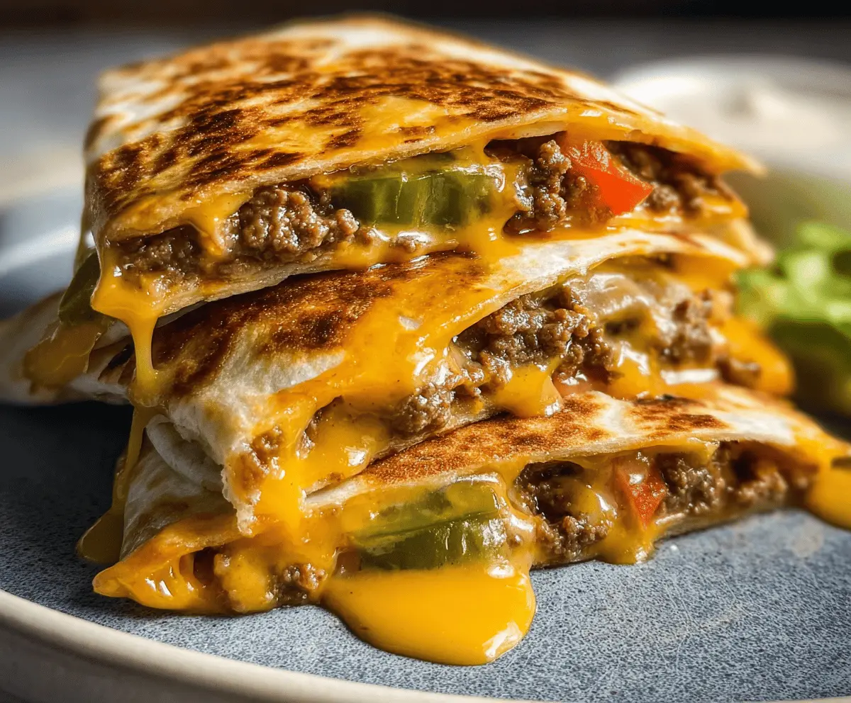 Easy Cheeseburger Quesadilla Recipe