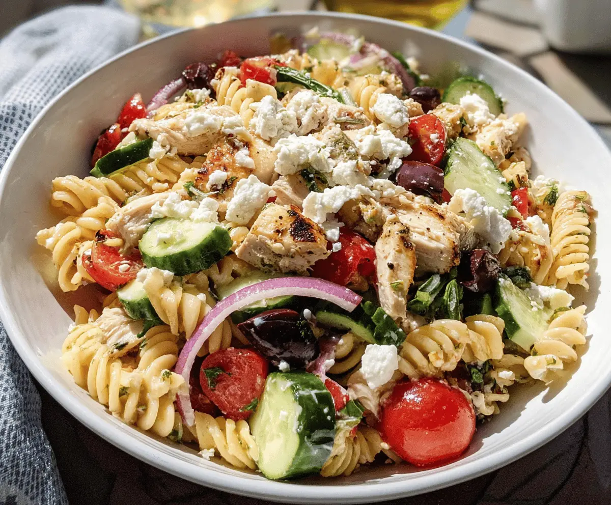 Easy Mediterranean Chicken Pasta Salad Recipe
