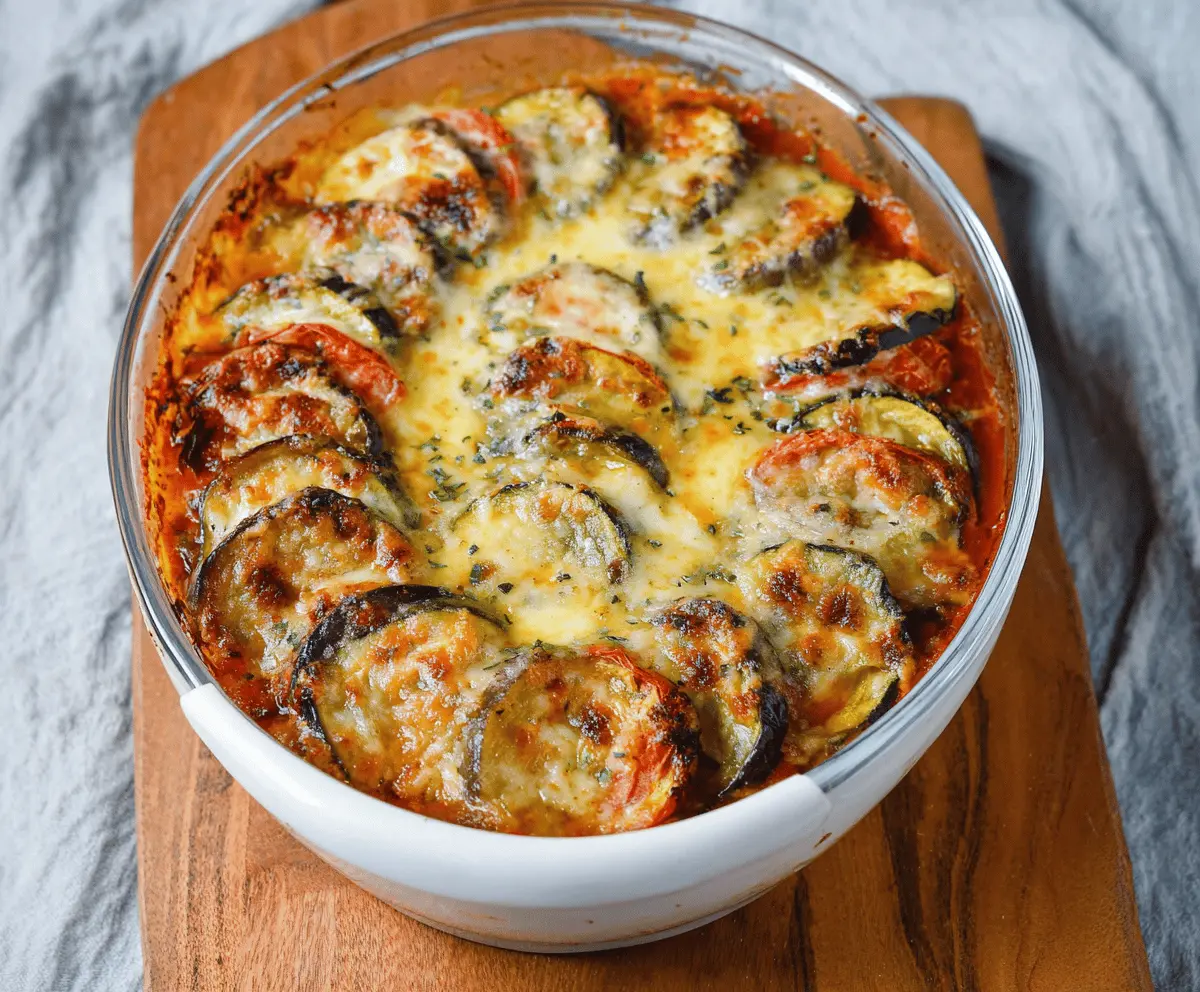 Cheesy Baked Ratatouille Vegetable Casserole