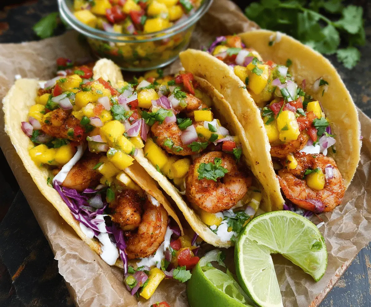 Spicy Shrimp Tacos with Fresh Mango Salsa
