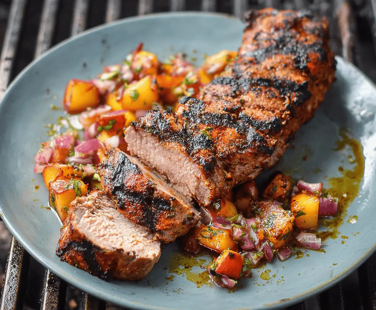 Juicy Peach Grilled Pork Tenderloin Recipe