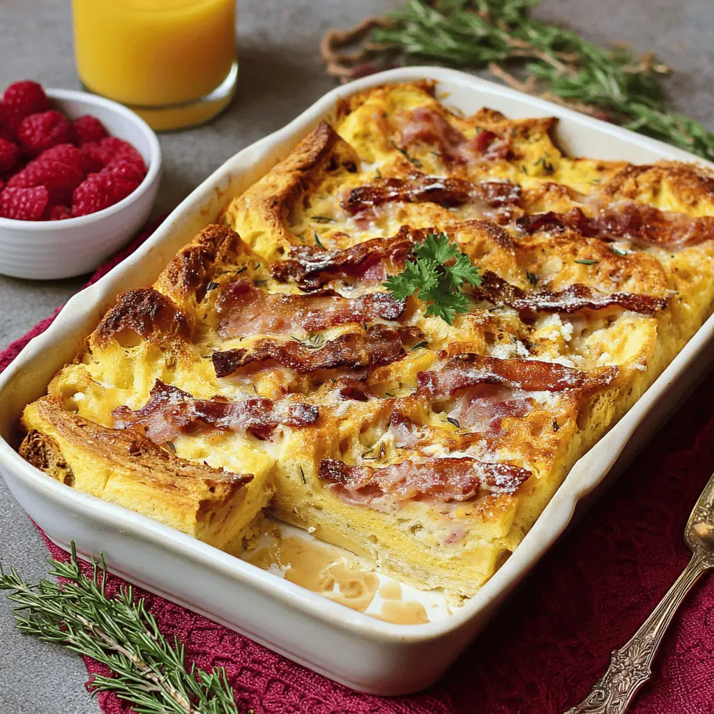 Easy Overnight Monte Cristo Breakfast Casserole