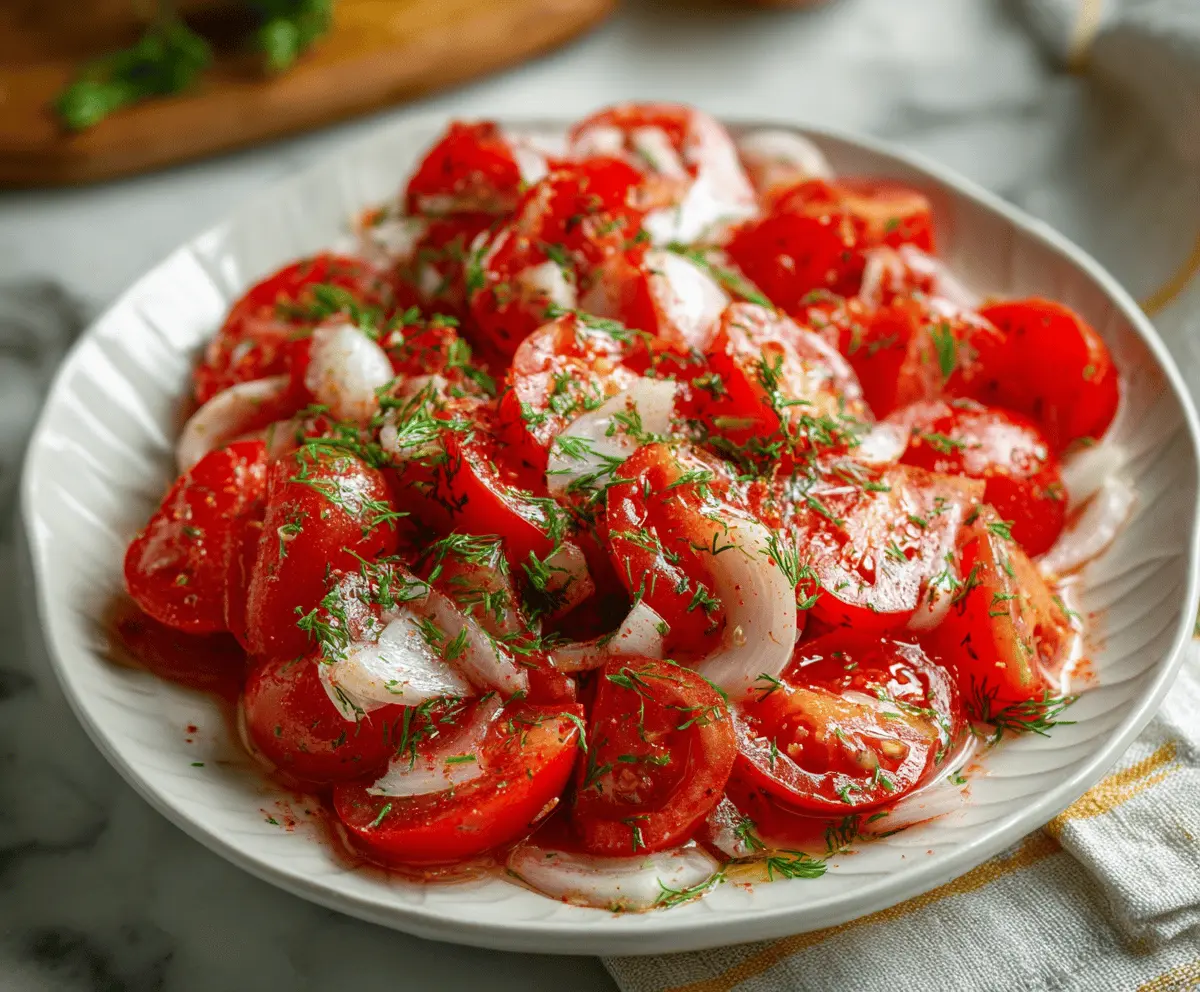 Fresh Tomato Garlic Salad Recipe for Summer