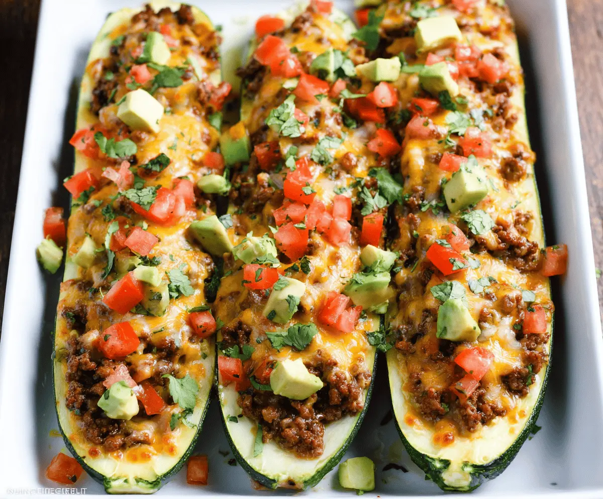 Cheesy Taco Stuffed Zucchini Boats Recipe