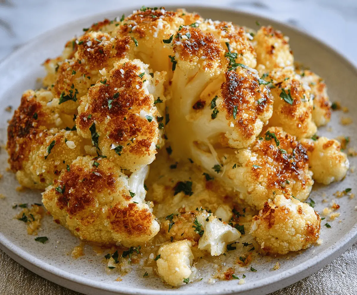 Garlic Butter Roasted Cauliflower Recipe