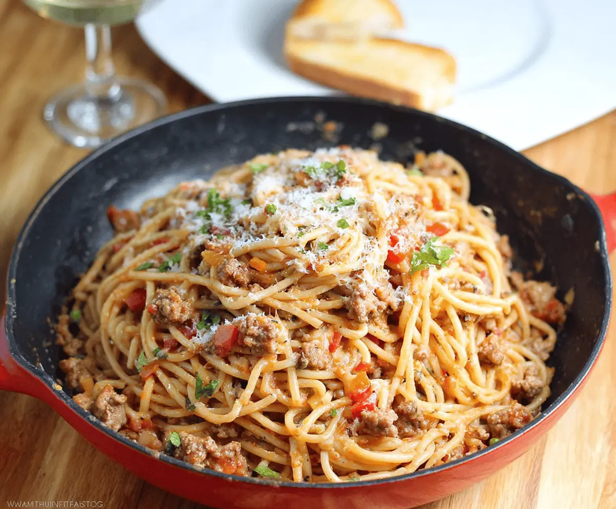 Creamy One-Pot Spaghetti with Italian Sausage