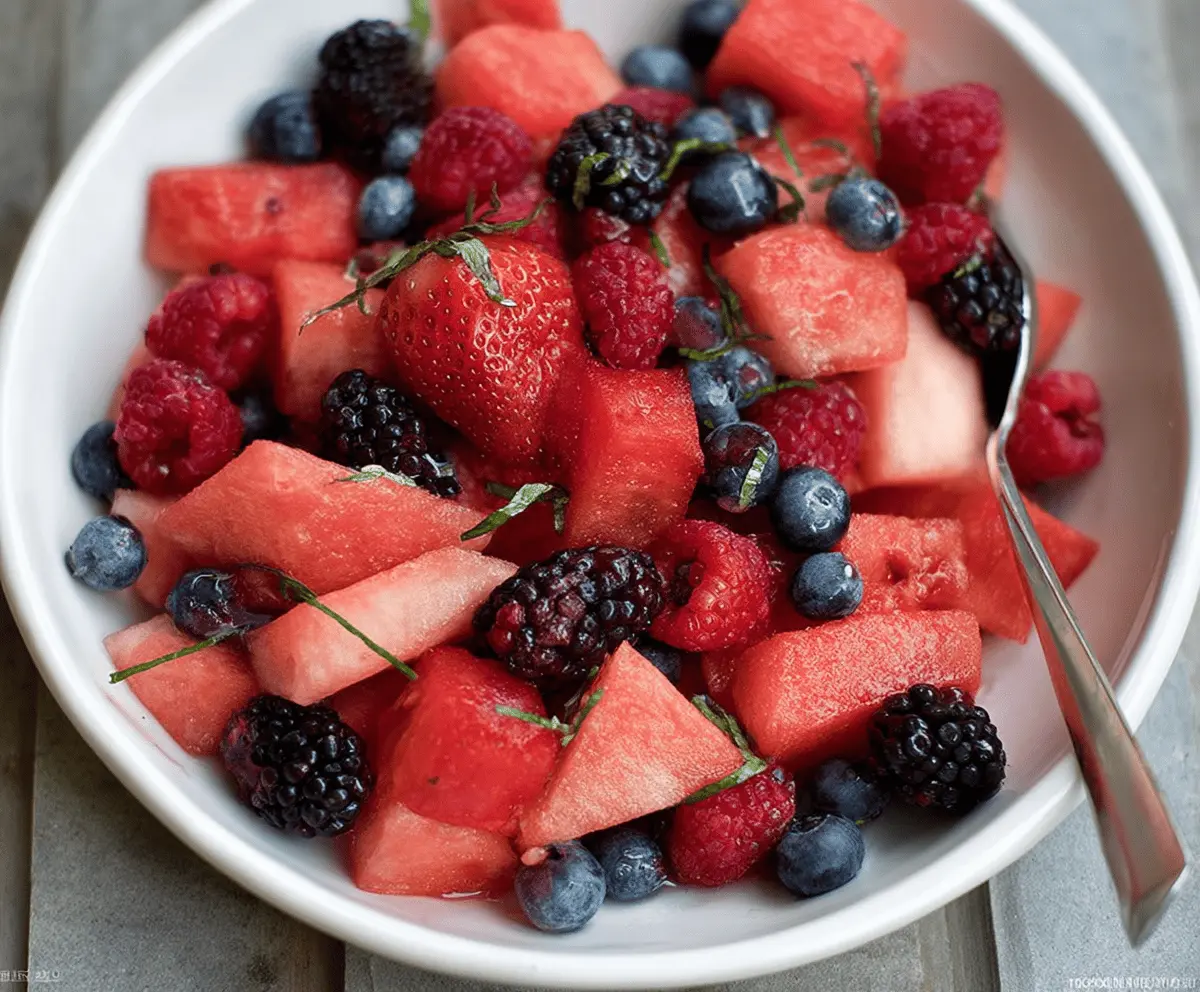 Refreshing Berry Watermelon Fruit Salad Recipe