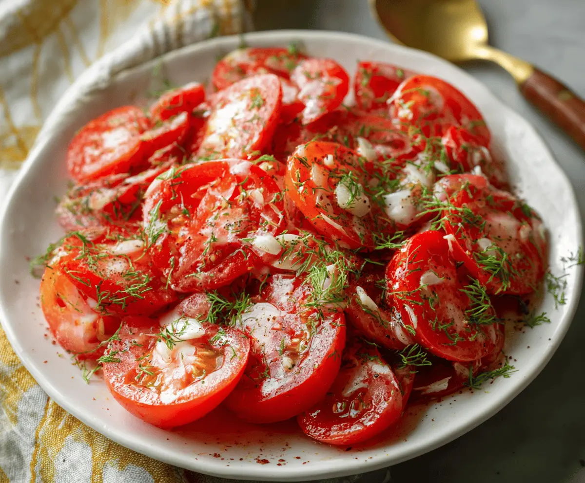 Fresh Tomato Garlic Salad Recipe for Summer