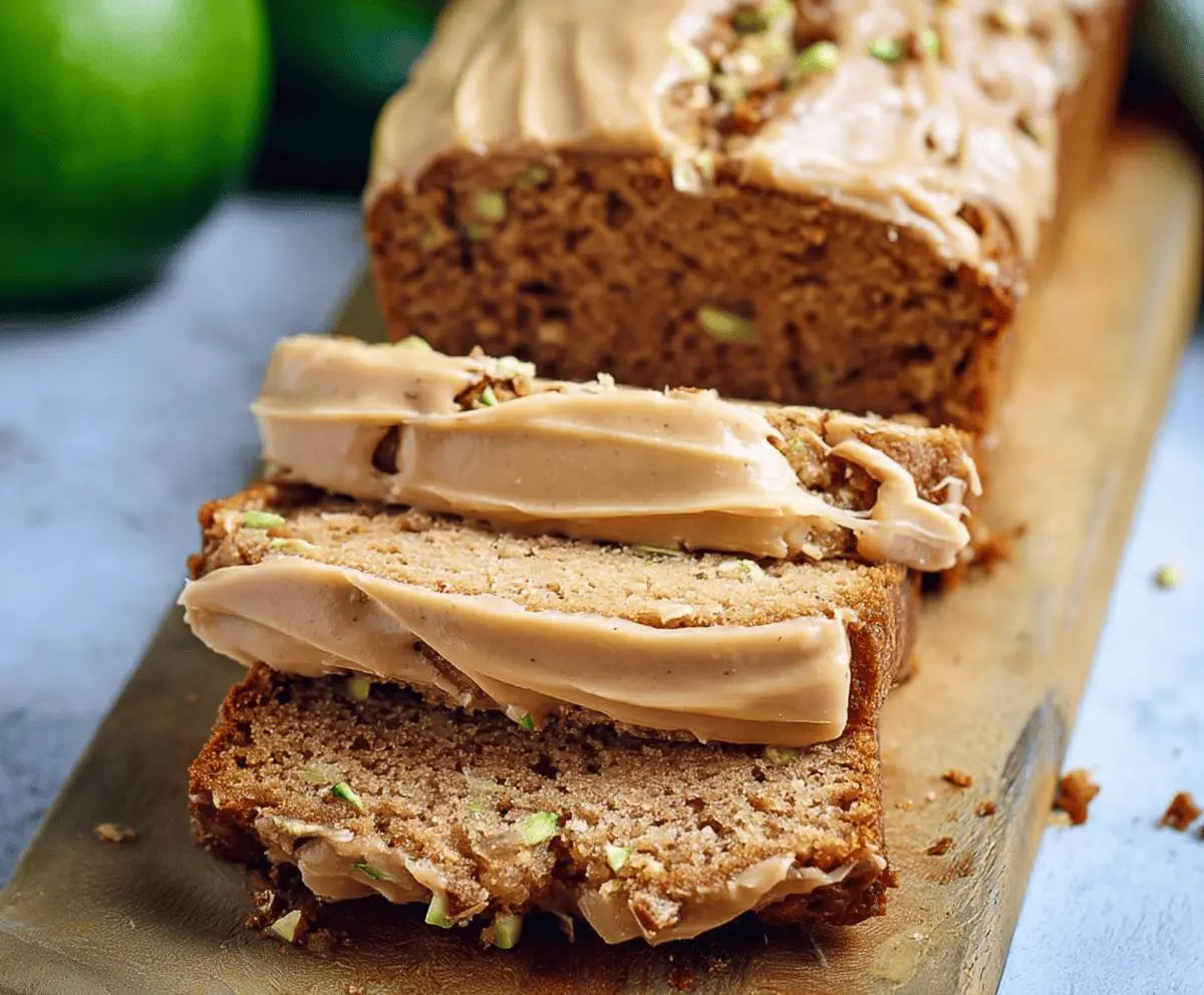 Moist Apple Zucchini Bread with Brown Sugar Frosting