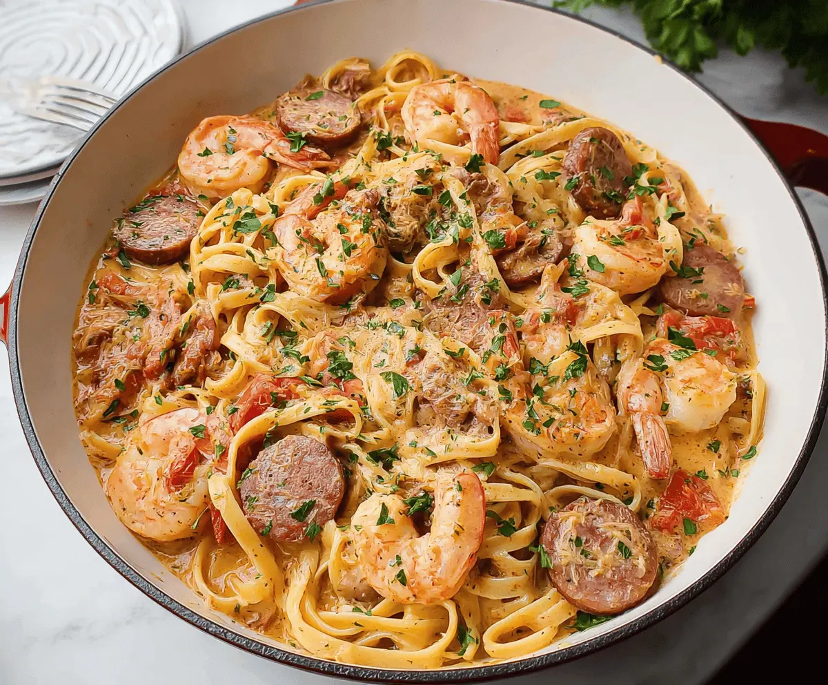 Easy Cajun Shrimp Sausage Pasta Recipe