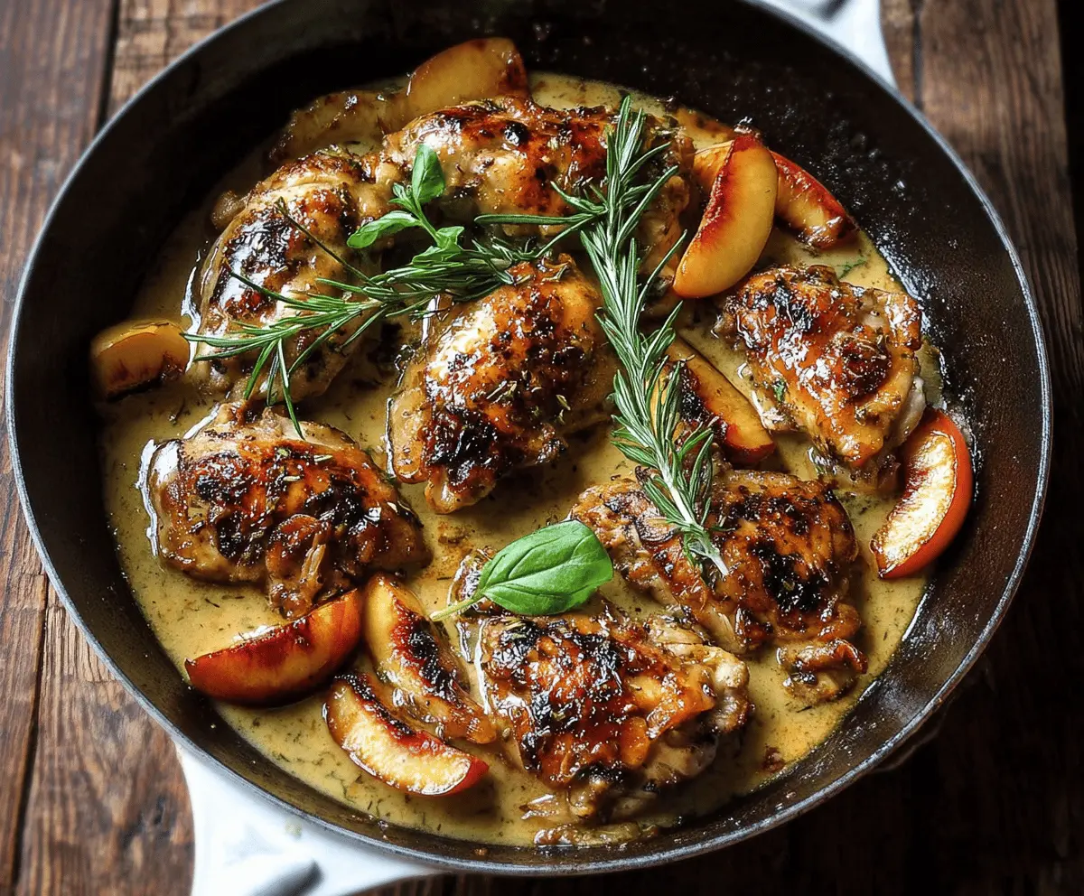 Rosemary Peach Chicken with Easy White Wine Sauce