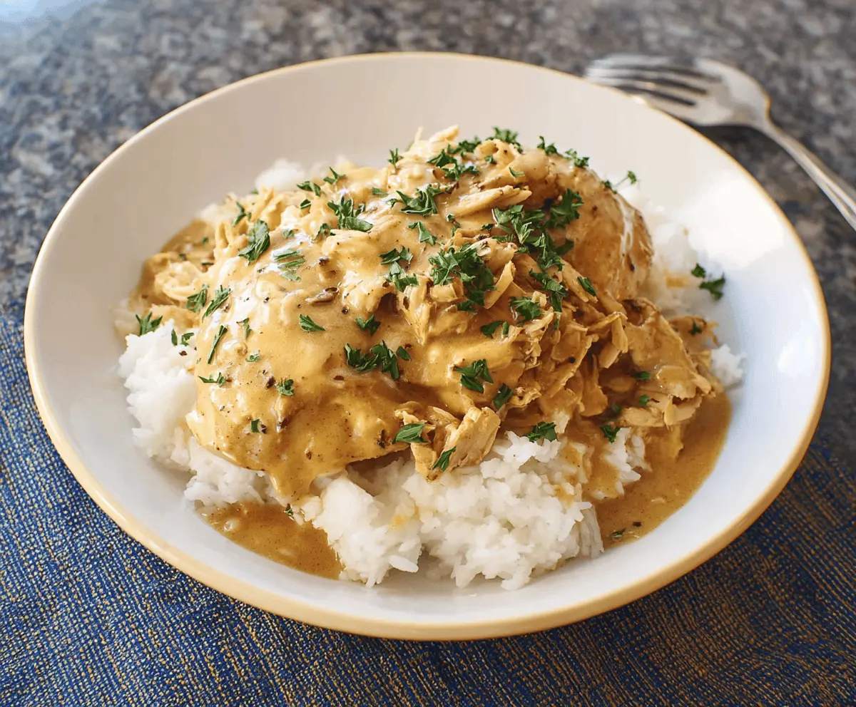 Easy Crockpot Chicken and Creamy Gravy Recipe