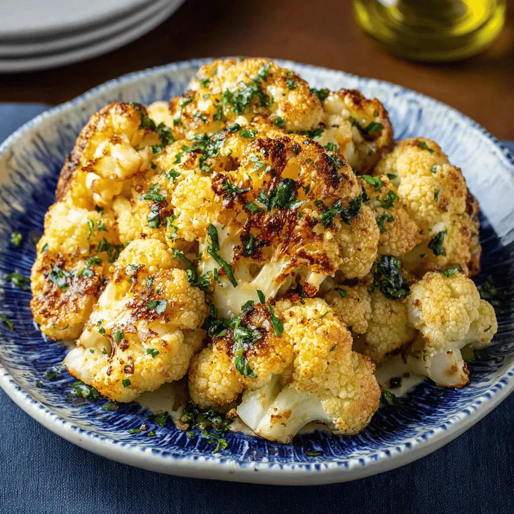Easy Garlic Butter Roasted Cauliflower Recipe