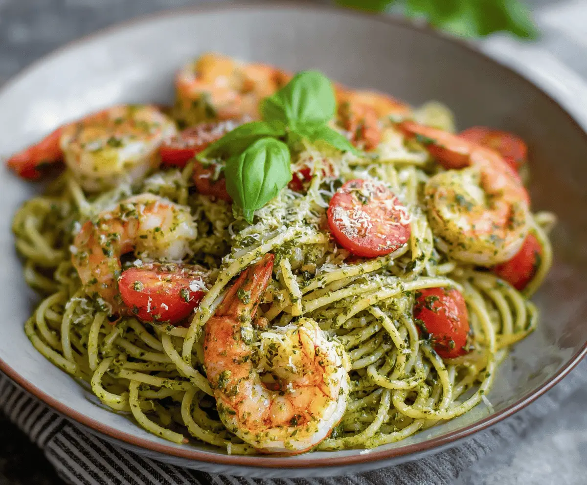 Easy 20-Minute Pesto Shrimp Pasta Recipe