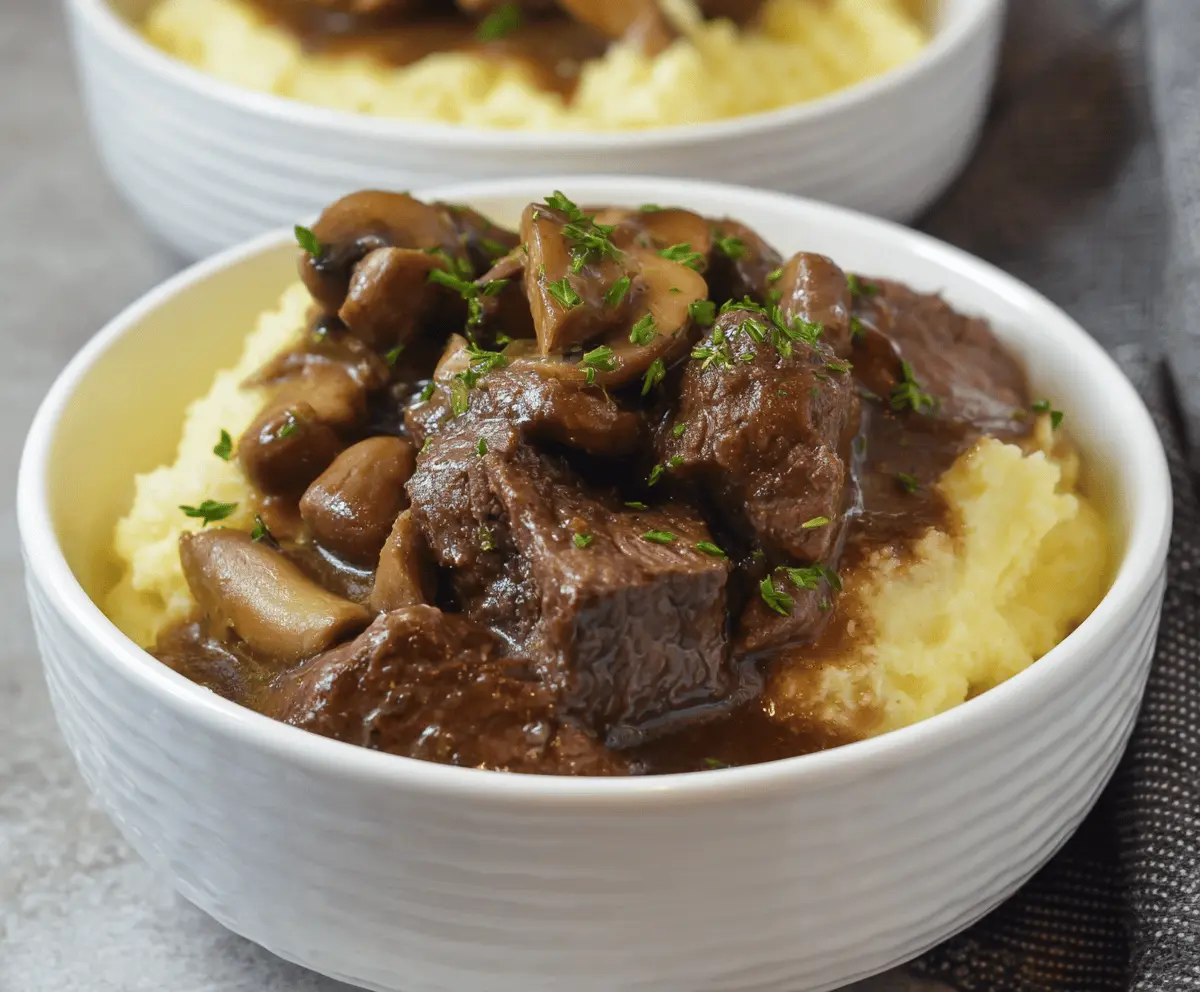 Easy Crockpot Beef Tips with Mushrooms Recipe