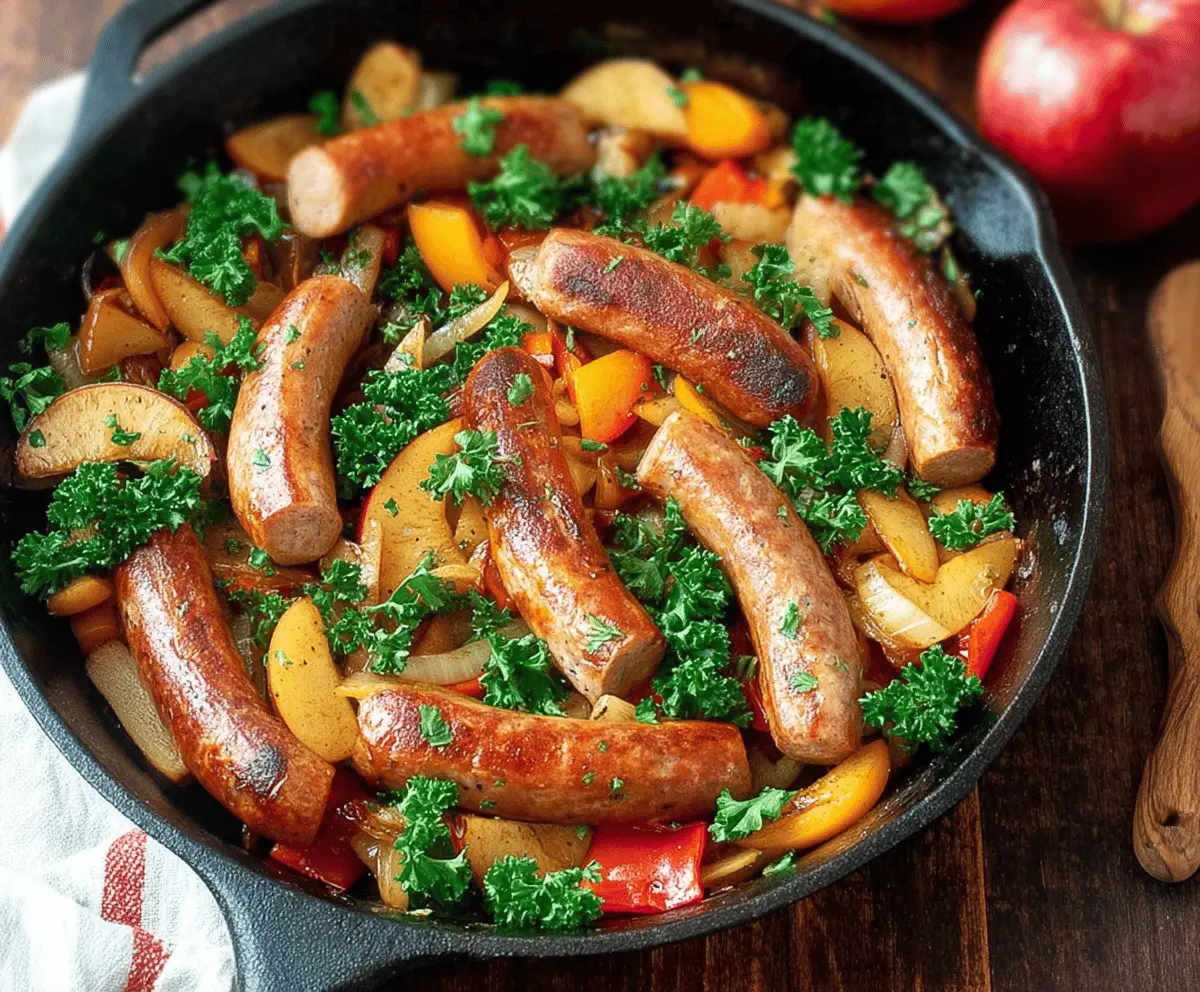 Easy Apple Chicken Sausage Skillet Recipe