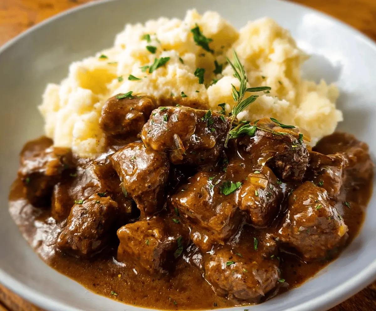 Easy Beef Tips and Savory Gravy Recipe