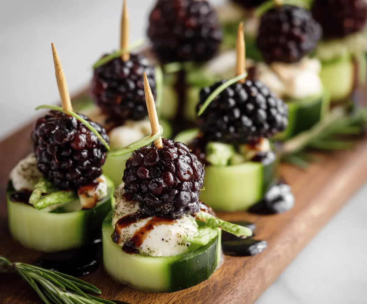 Fresh Blackberry Cucumber Caprese Bites Recipe