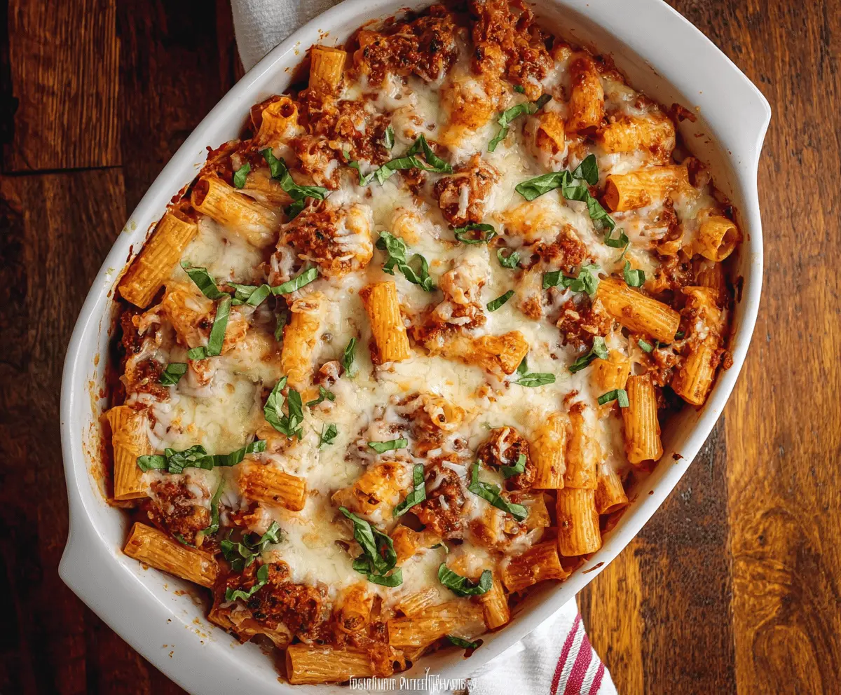 Easy Baked Rigatoni with Cheese