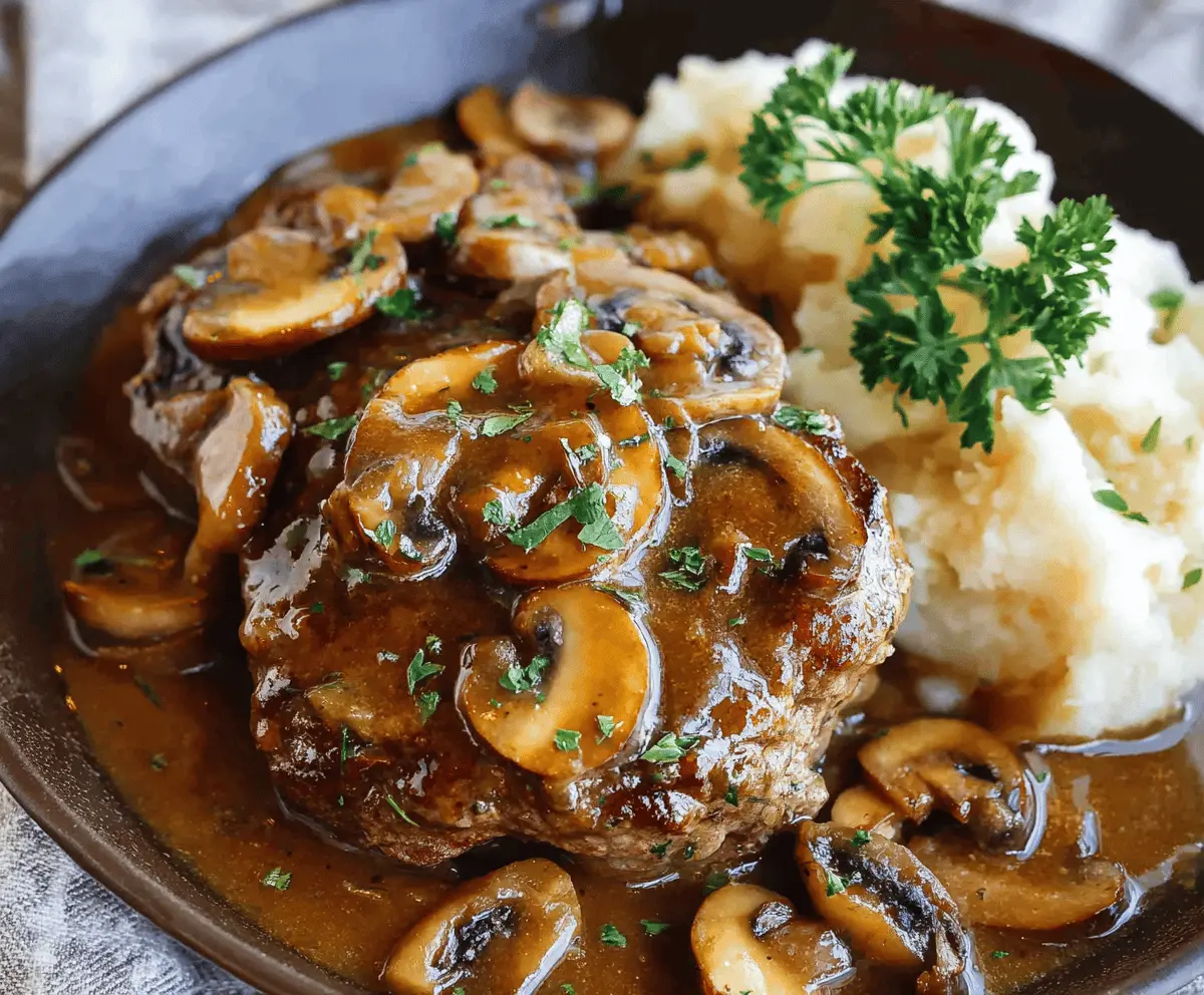 Best Salisbury Steak with Onion Mushroom Gravy Recipe