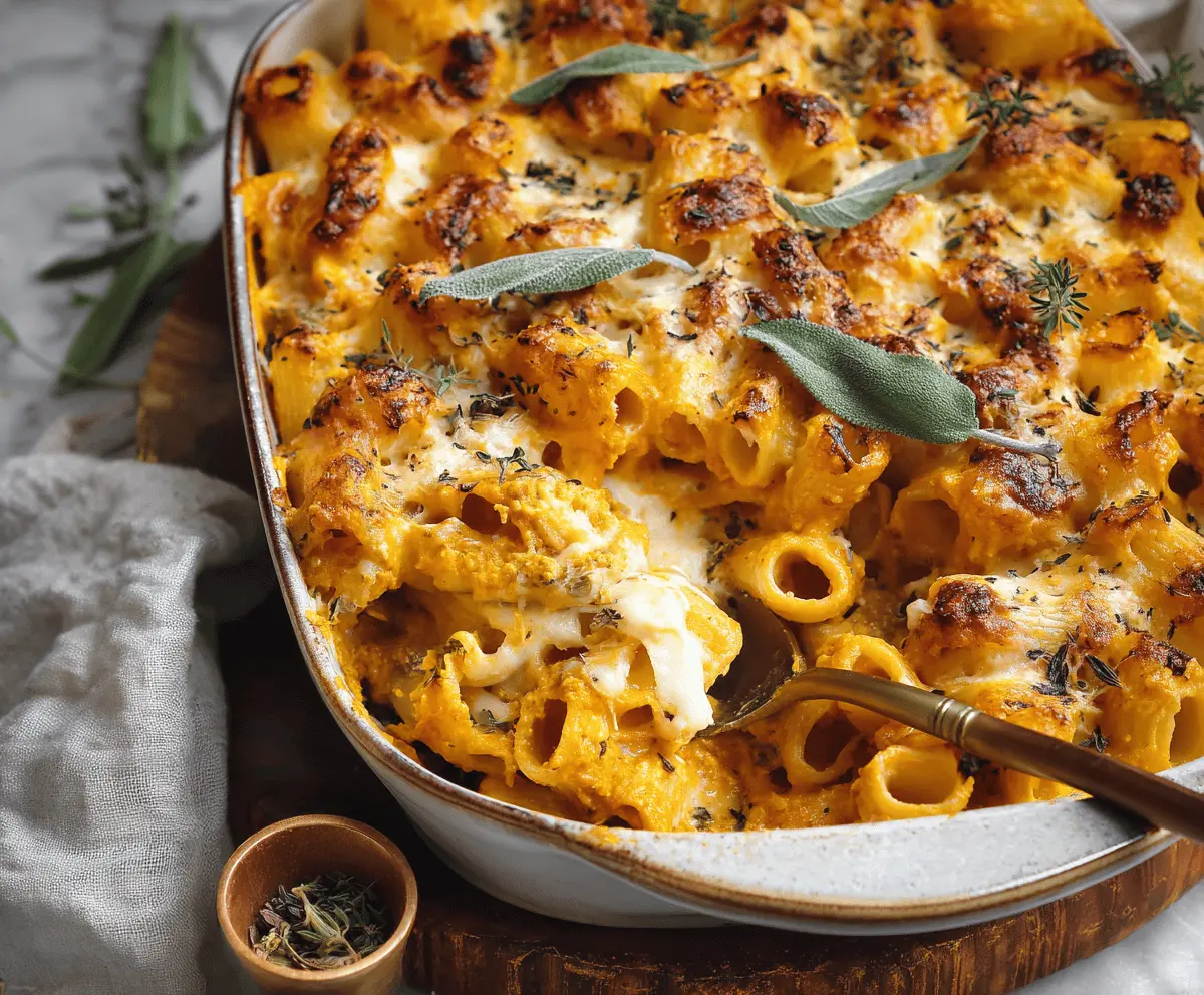 Cheesy Pumpkin Ricotta Pasta Bake