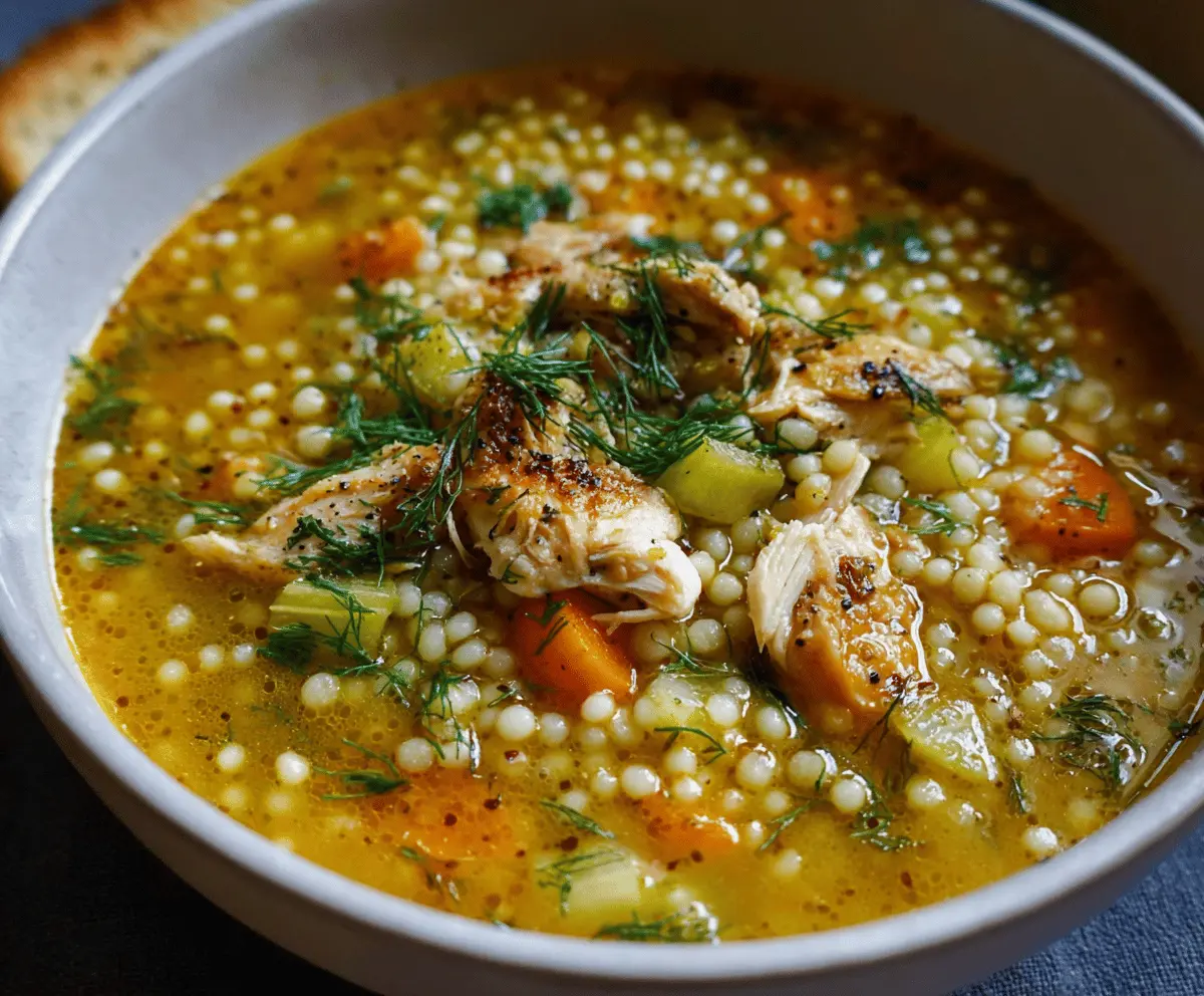 Chicken and Pearl Couscous Soup