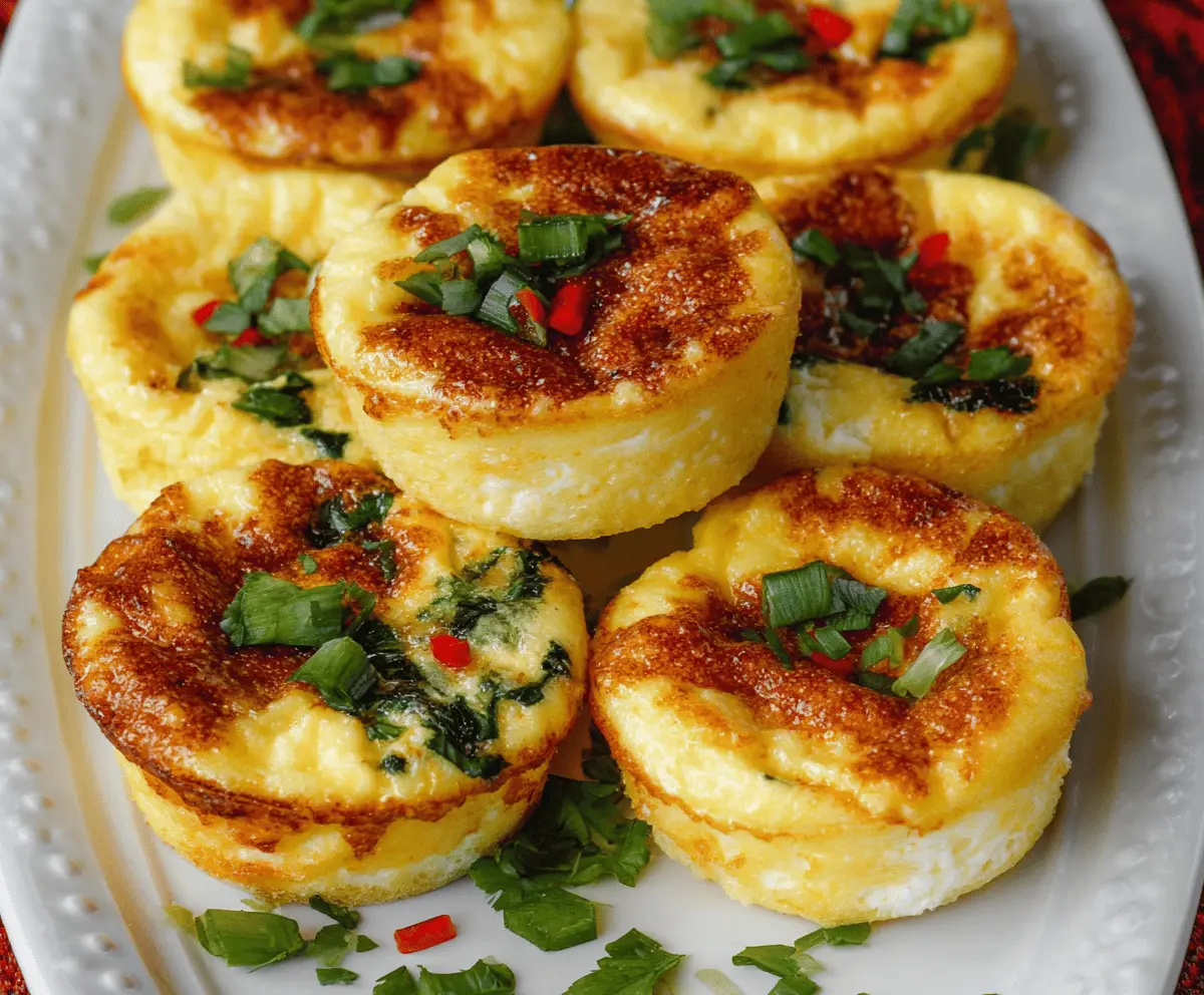Creamy cottage cheese egg bites topped with fresh herbs, perfect for a healthy breakfast or snack.