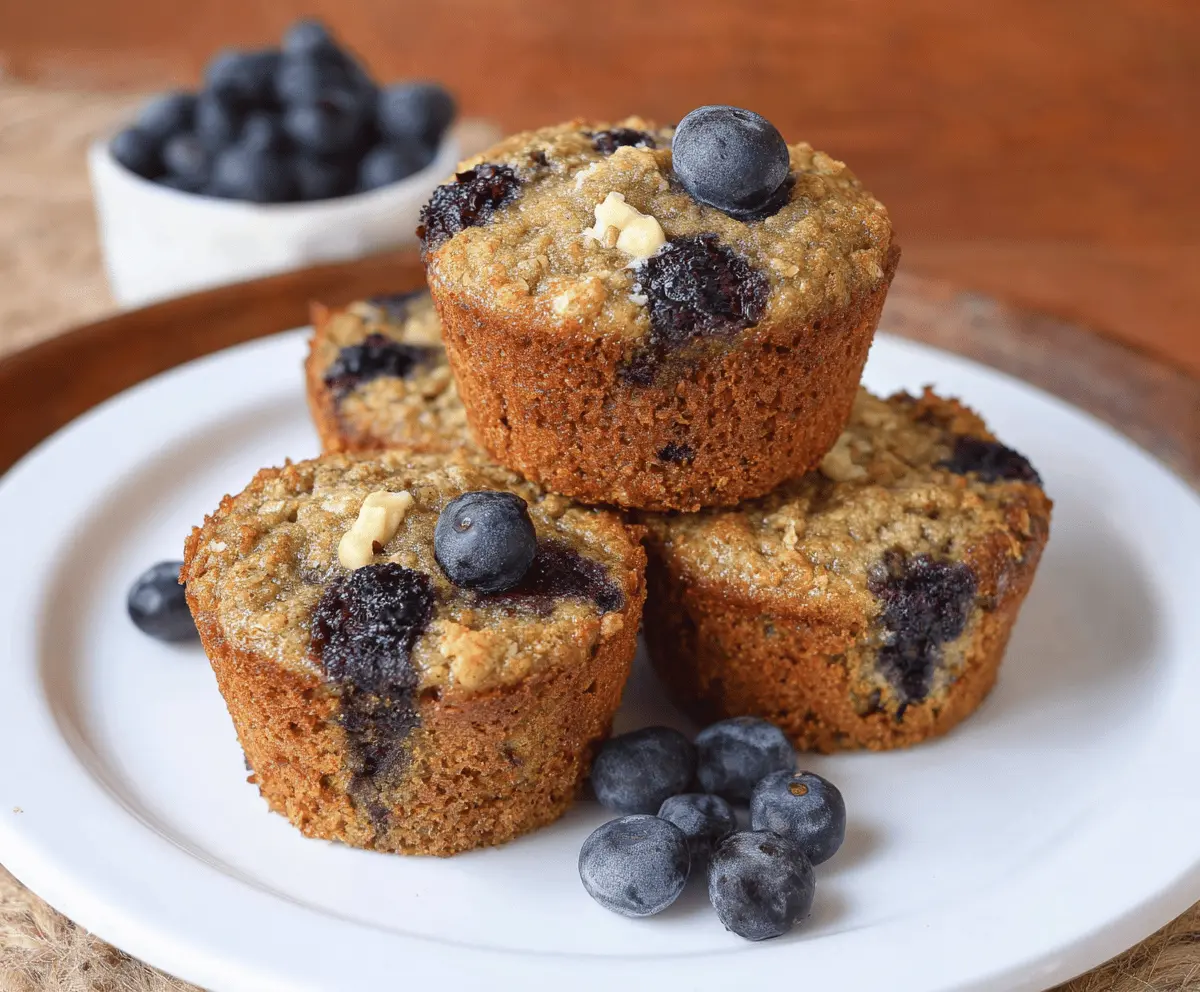 Oatmeal Blueberry Muffins - No Flour!