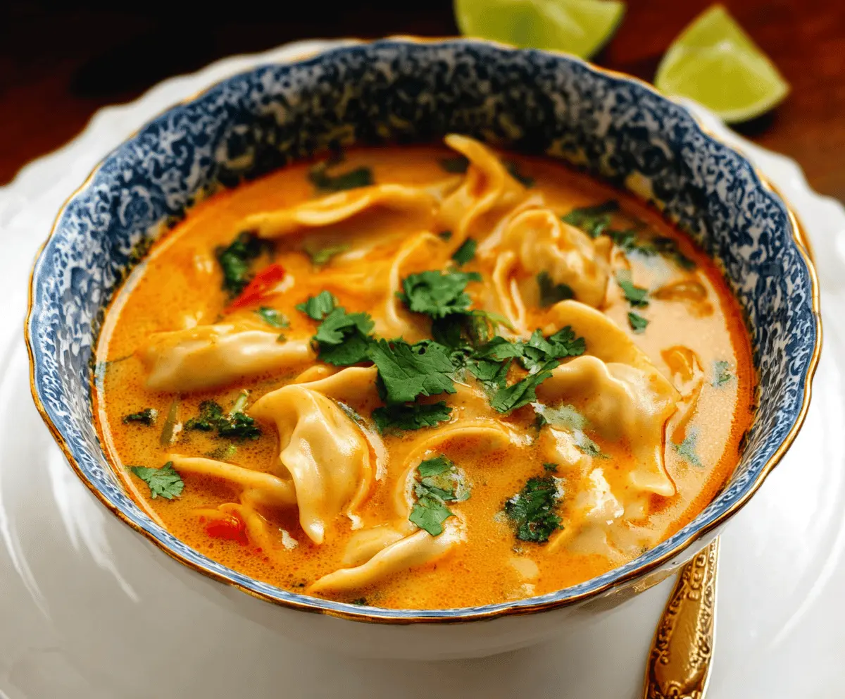 Red Curry Pot Sticker Soup