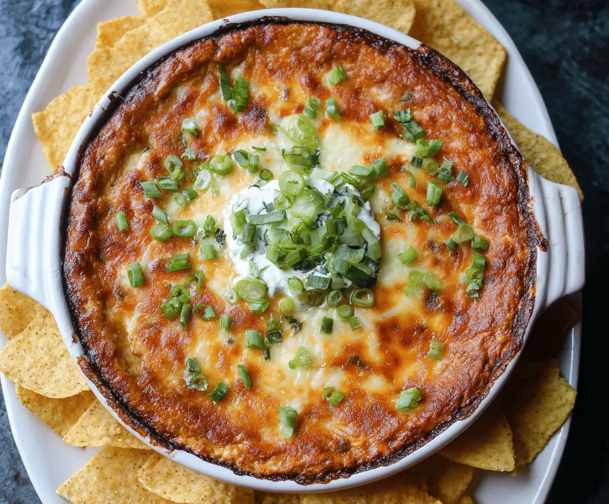 Creamy homemade bean dip garnished with fresh herbs and served with tortilla chips, perfect for snacking or parties.