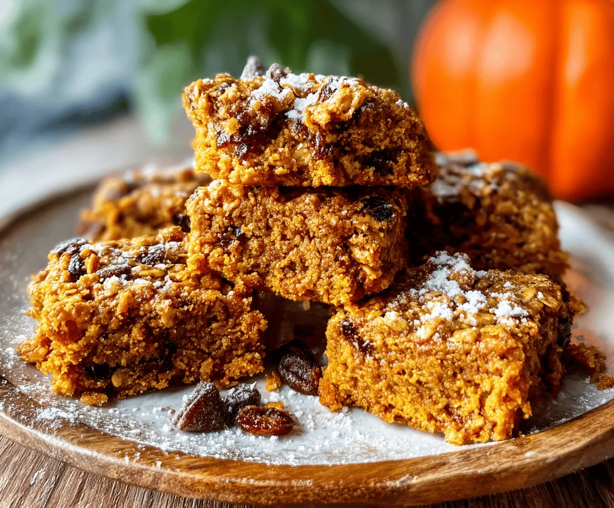 Baked Breakfast Oatmeal Pumpkin Bars