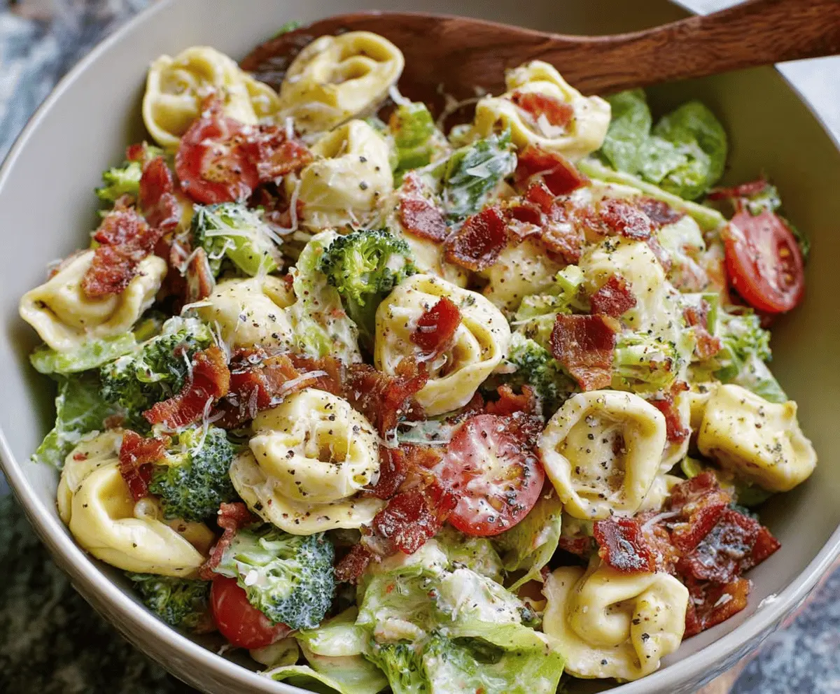 Broccoli BLT Tortellini Salad