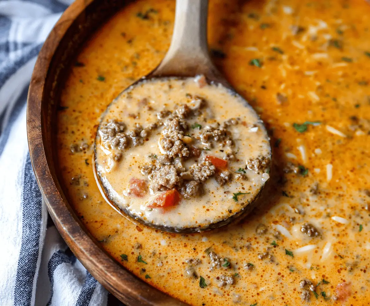 Creamy Cauliflower Ground Beef Soup