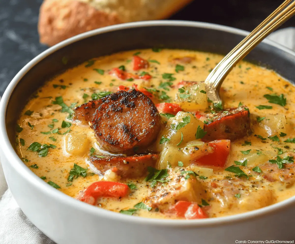 Crockpot Cajun Sausage & Potato Soup