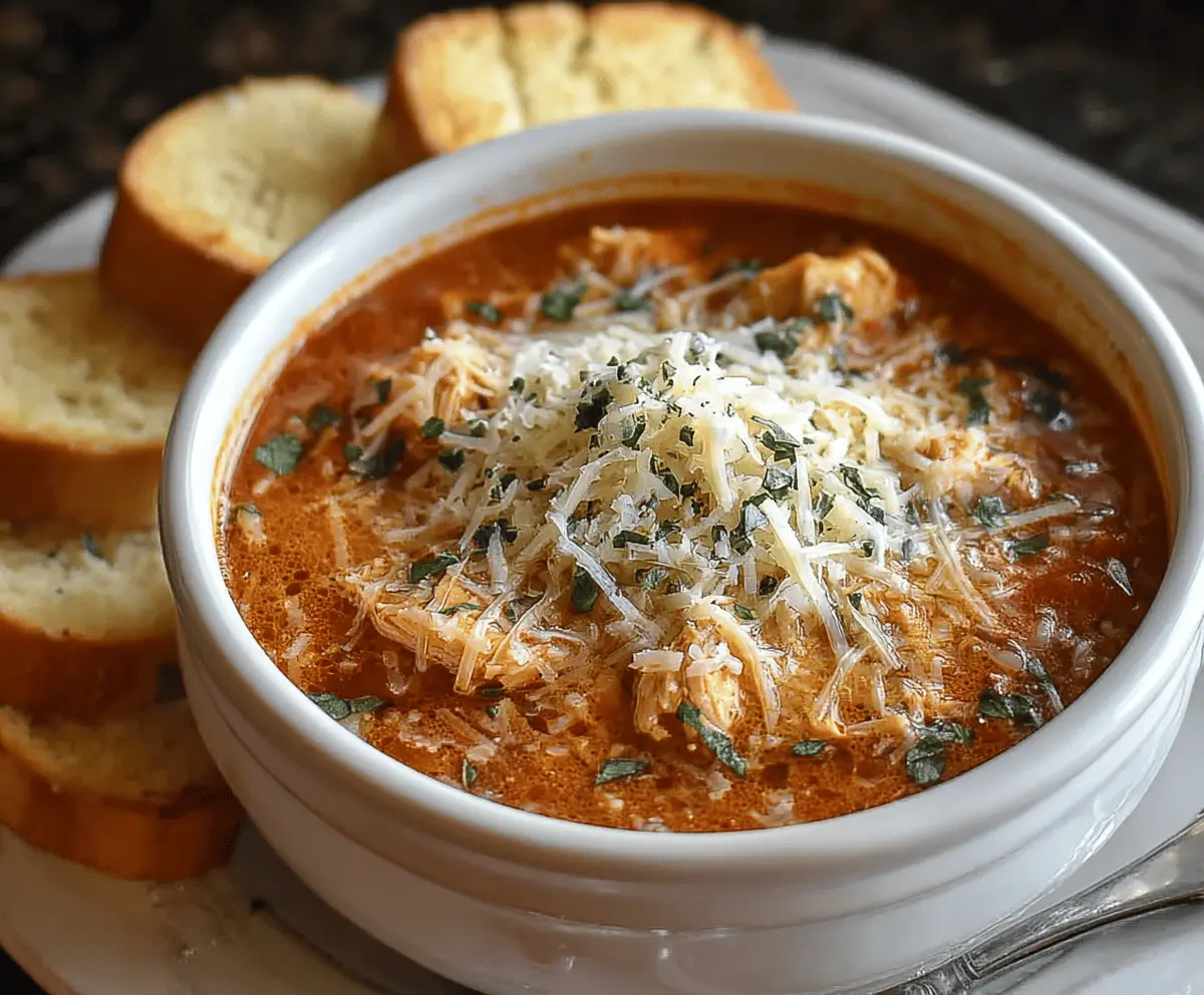 Crockpot Chicken Parmesan Soup 