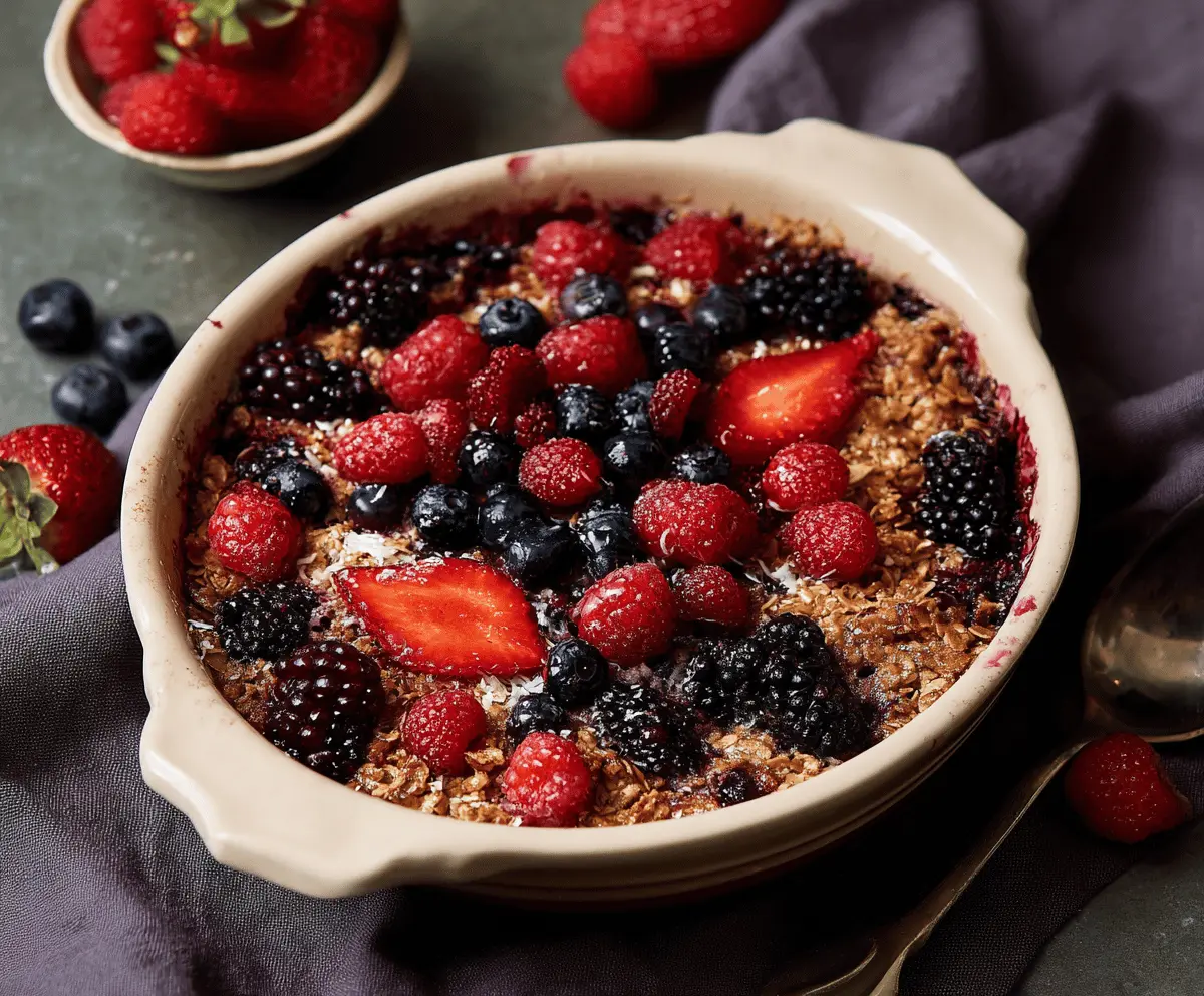 High Protein Berry Bake 