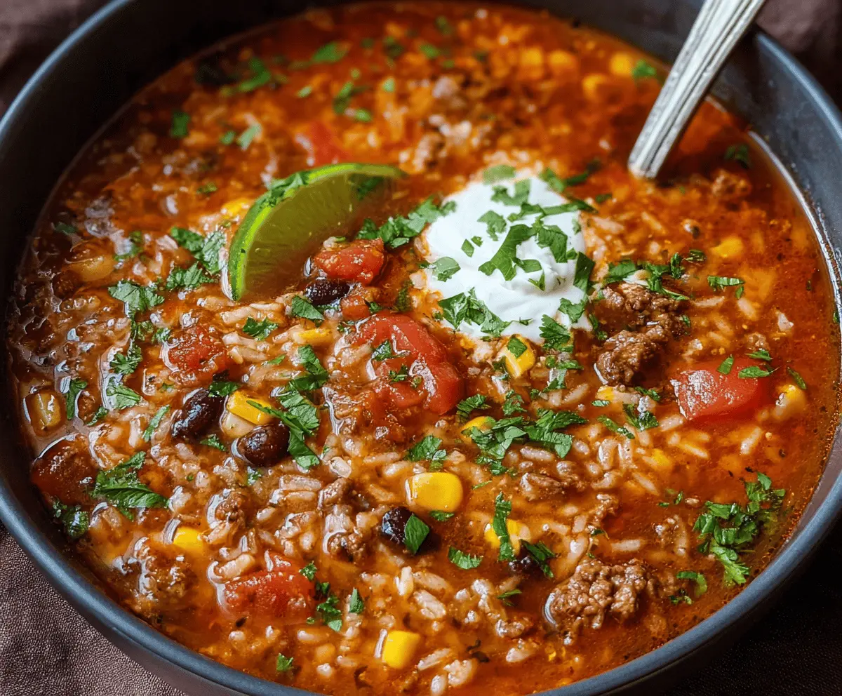Mexican Beef and Rice Soup